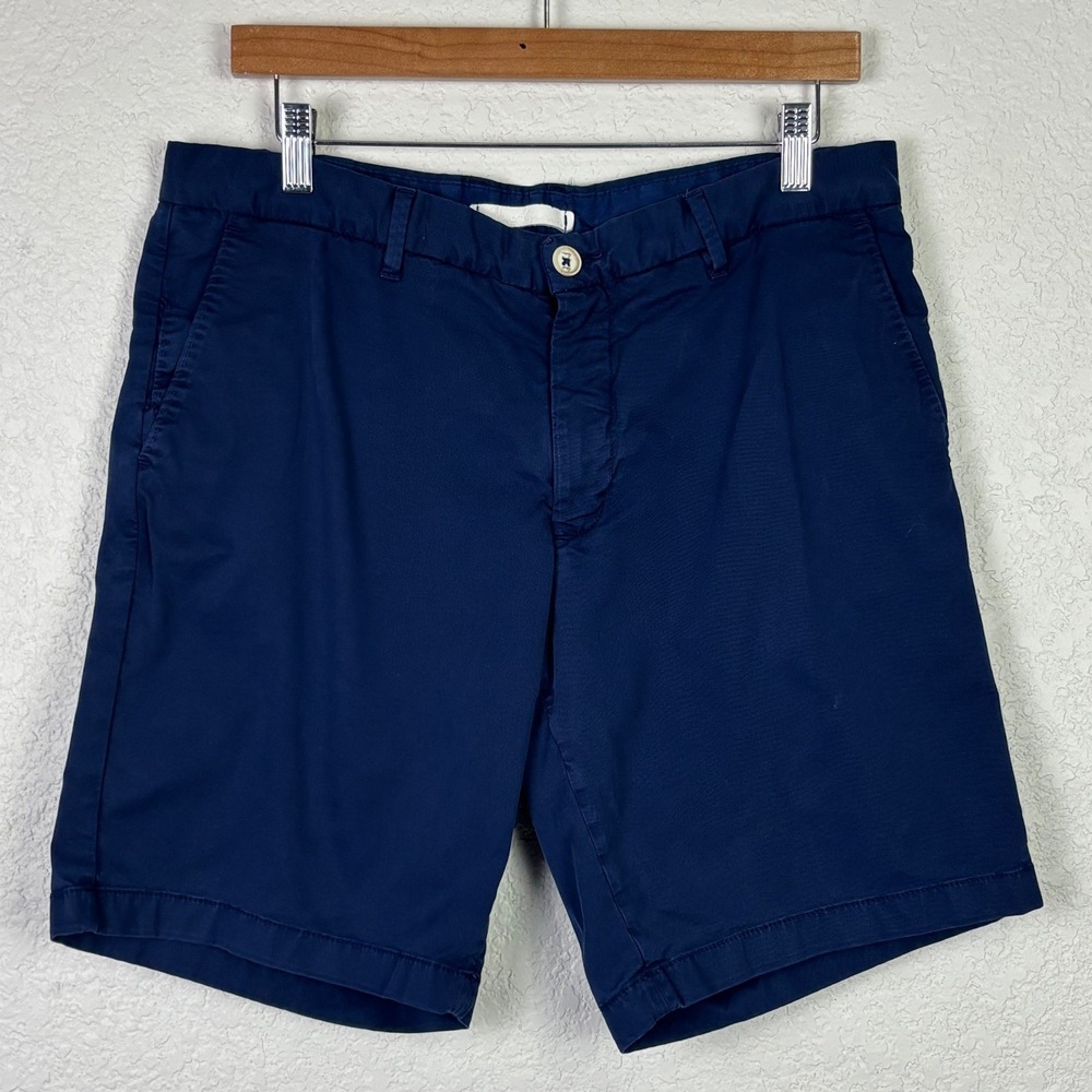 Robert Graham Men Navy Blue Classic Fit Chino Shorts Size 32 Cotton Preppy